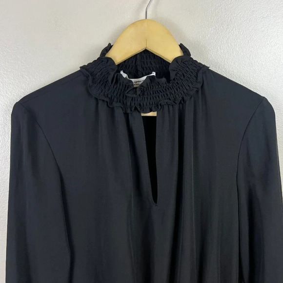 Amanda Uprichard Kestin Ruffle Mini Dress Size Small Black High Neck Party Event - Picture 5 of 10